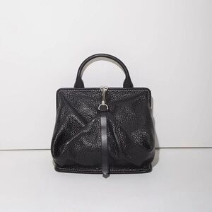 Alexander Wang Opanca satchel in black pebbled leather with silver-tone hardware